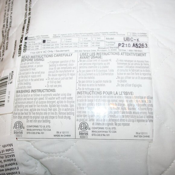 KING Biddeford Quilted Heated Mattress Pad Cover with (2) Digital Controllers - Picture 10 of 12